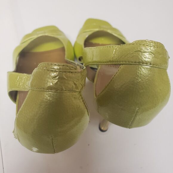 Tahari Women's Neon Green Slip On Open Toe Cut Out Stiletto Shoe Sz 8.5 M PO F - Picture 6 of 14